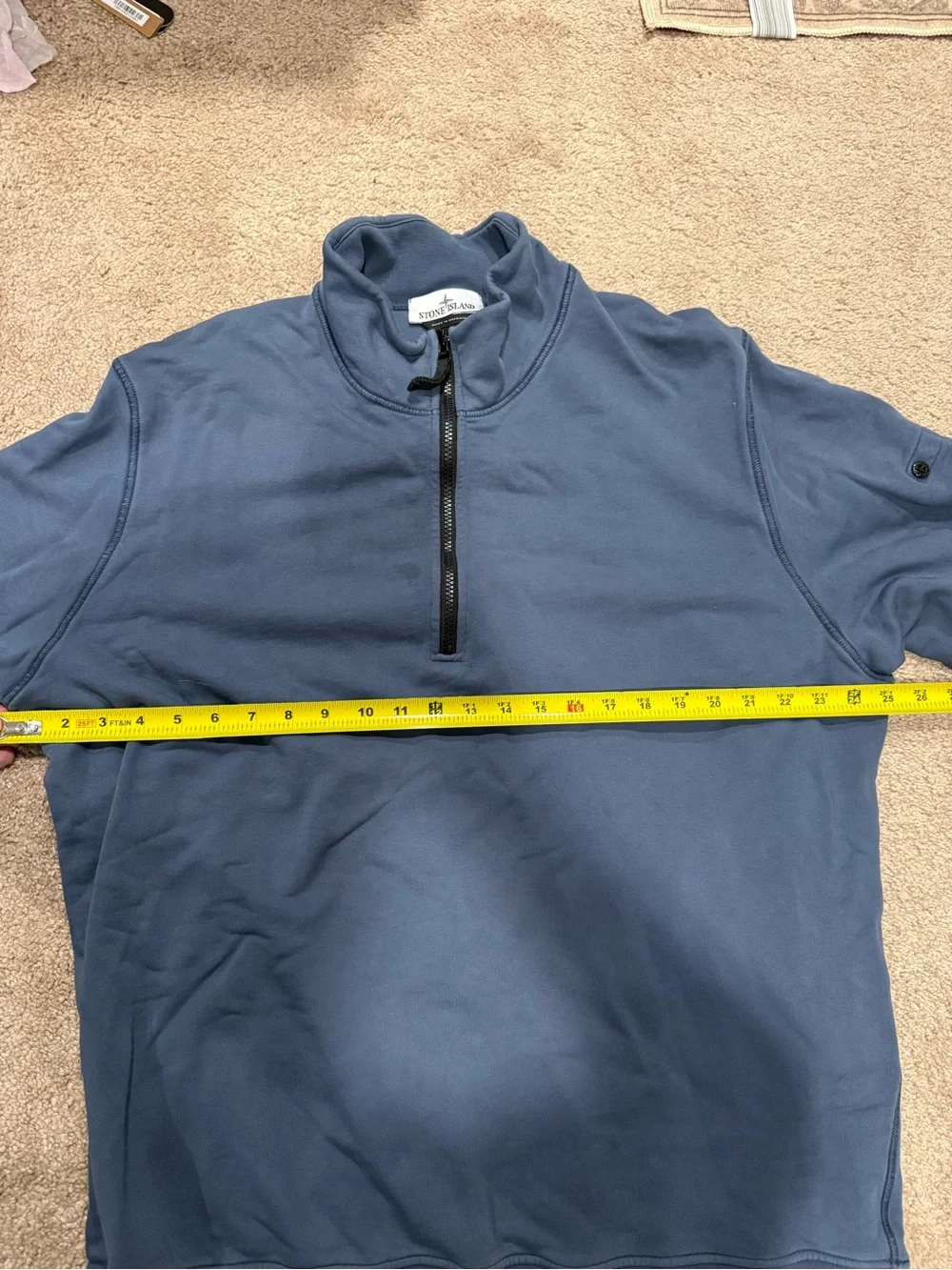 Stone Island Men's Slate Blue Half-Zip Pullover